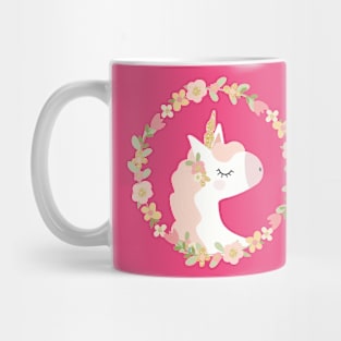 Floral Cute Unicorn Mug